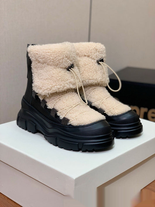 Botas de Invierno de Piel para Mujer - Estilo Europeo y Americano - Image 11