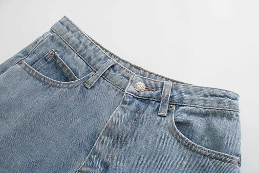 Pantalón Harem Denim Talle Alto con Estampa Ángel - Corte Suelto y Versátil - Image 4
