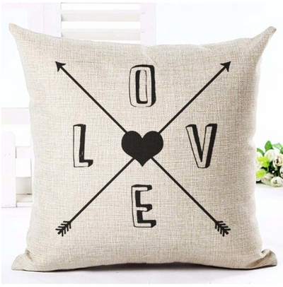 Funda de Almohada Decorativa con Letras en Blanco y Negro - Image 20