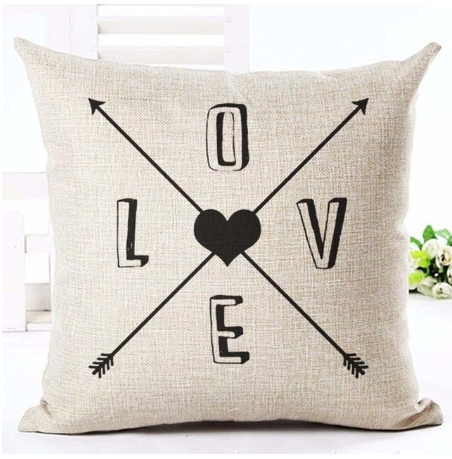 Funda de Almohada Decorativa con Letras en Blanco y Negro - Image 20