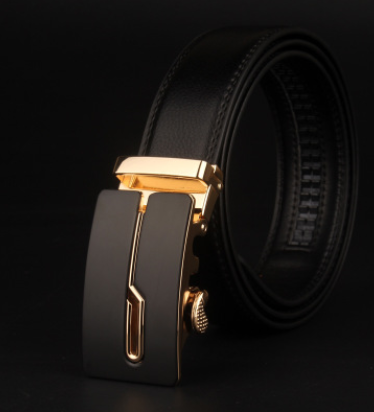 Cinturón de Cuero para Hombre con Hebilla de 8 Caracteres - Estilo Casual Moderno - Image 5