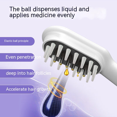 White scalp medicine feeder comb with blue and red light therapy, digital display, and massage function. - Image 4