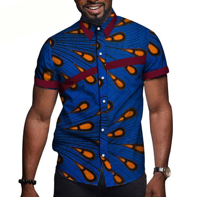 Camisa Bazin Riche de manga corta para hombre - Image 6