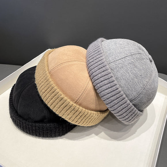 Boina de Gamuza y Terciopelo Otoño Invierno - Estilo Clásico Melón