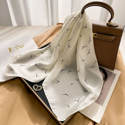 Pañuelo de Seda Estilo Coreano Cuadrado Pequeño para Mujer - Image 25