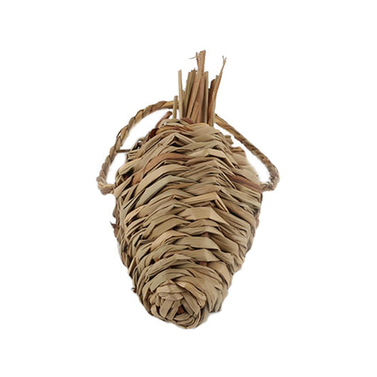 Two natural woven grass pet molars, shaped like carrots, with bundled grass tops for small animals to chew. - Image 3