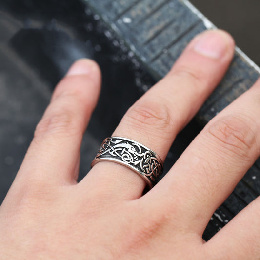 Anillo de Acero Inoxidable Vintage para Hombre