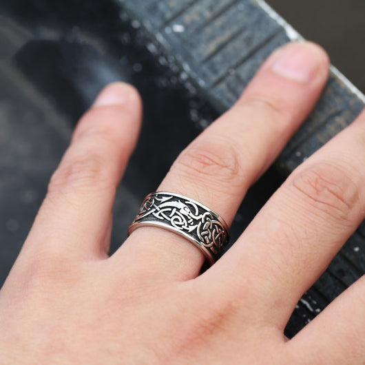 Anillo de Acero Inoxidable Vintage para Hombre