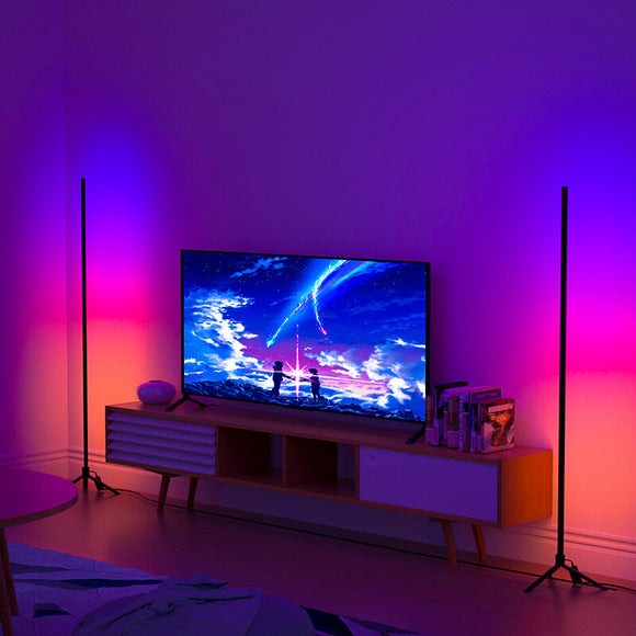 Lámpara LED Inteligente de Rincón con Control por Voz para Sala de Estar