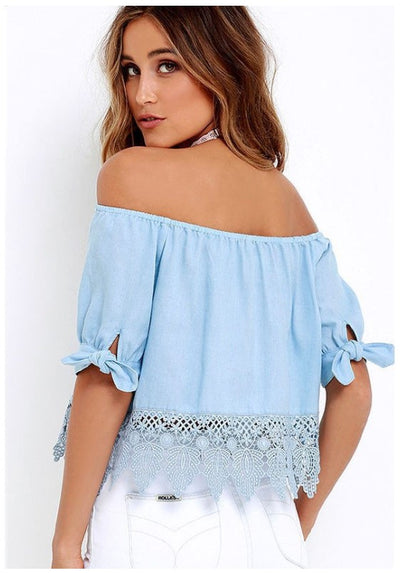 Blusa Holgada de Encaje con Dobladillo Suelto - Estilo Europeo y Estadounidense - Image 6