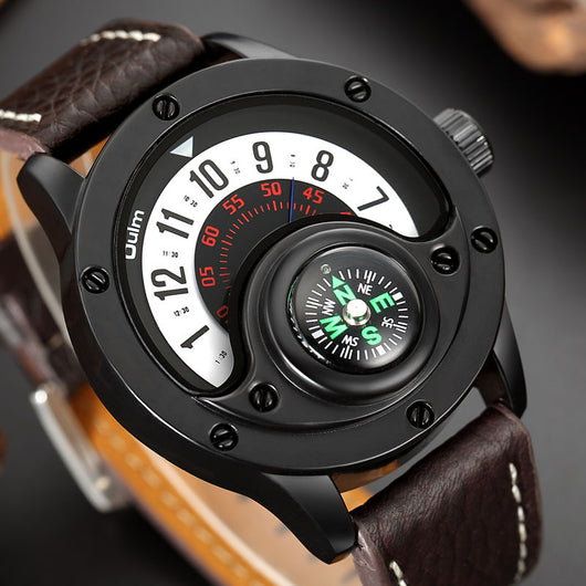 Reloj Masculino de Cuero con Brújula Decorativa - Grande - Image 8