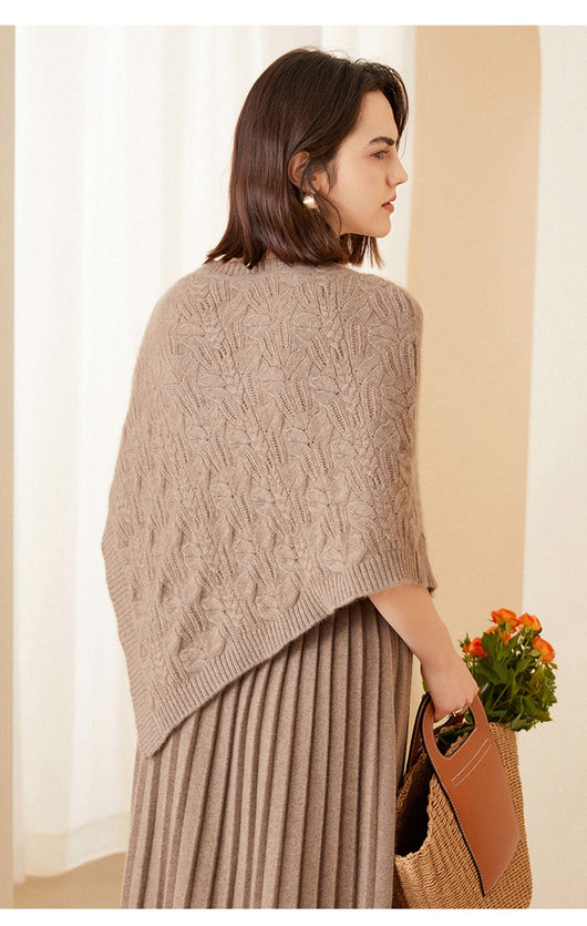 Capa Pullover de Cuello Redondo en Cachemira con Patrón Tridimensional Retorcido - Image 12