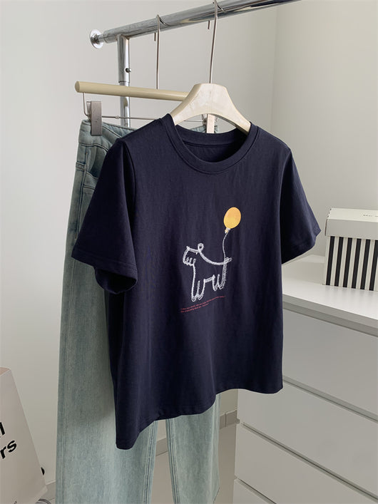 Camiseta Holgada para Mujer con Estampa de Cachorro Globo - Image 8