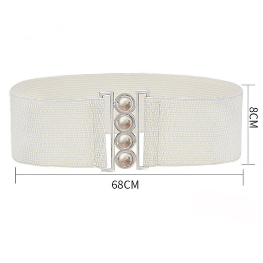 Cinturón Ancho de Moda con Hebilla Metálica de Cuatro Aros - Image 5