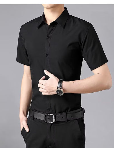 Camisa Ejecutiva Slim Fit Antirruga Manga Corta para Hombre - Image 11