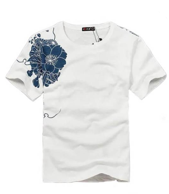 Playera Manga Corta con Calamar Bordado