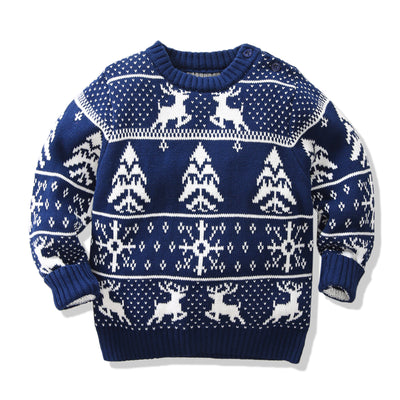 Suéter Infantil Jacquard Doble con Diseño Copo de Nieve - Image 11