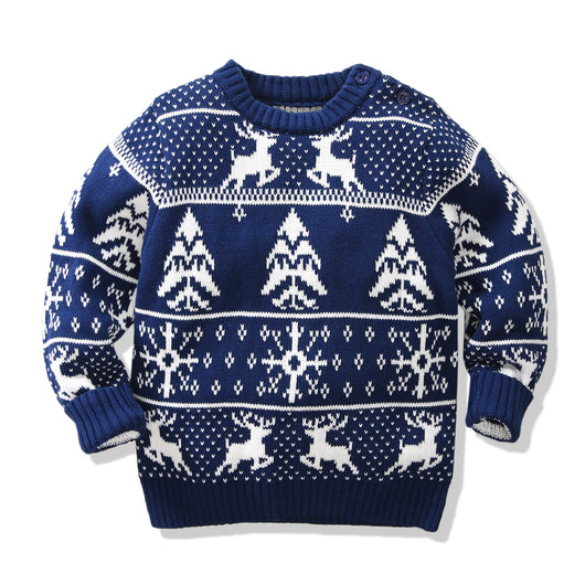 Suéter Infantil Jacquard Doble con Diseño Copo de Nieve - Image 11