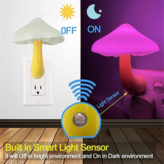 Lámpara Nocturna LED Seta con Sensor de Luz - Enchufable EU/US - Image 2