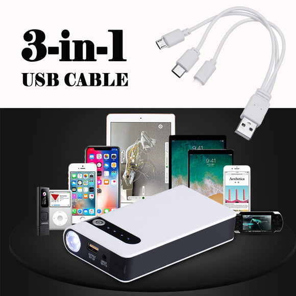 Arrancador de Auto con Cargador USB - Batería Portátil de Emergencia