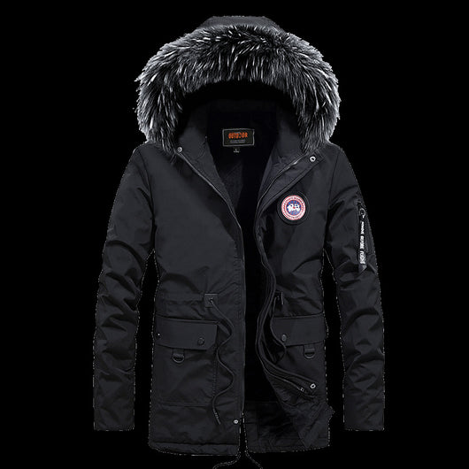 Abrigo de Invierno para Hombre con Cuello de Pelaje - Algodón Grueso y Cálido - Image 10