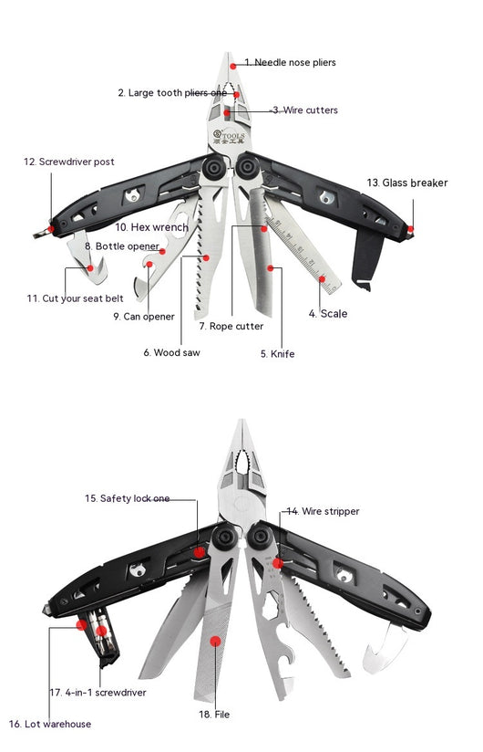 Herramienta Multiusos Plegable para Auto con Pinza de Sujeción - Image 11