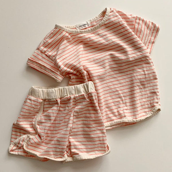 Conjunto Infantil de Algodón: Camiseta Suelta y Shorts