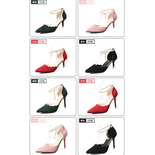 Sandalias Elegantes de Tacón Alto con Cadena Decorativa para Mujer - Image 6