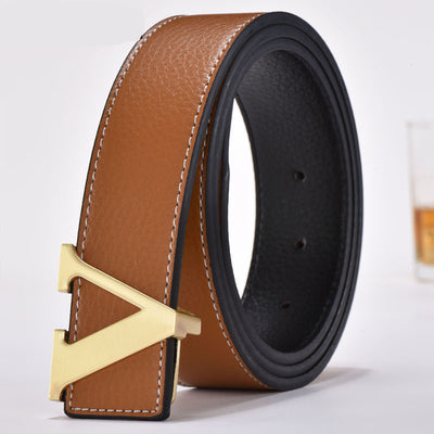 Cinturón de Cuero para Hombre con Detalles de Moda Coreana - Image 11