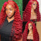 Peluca de Cabello Humano Ondas Profundas Rojo Intenso