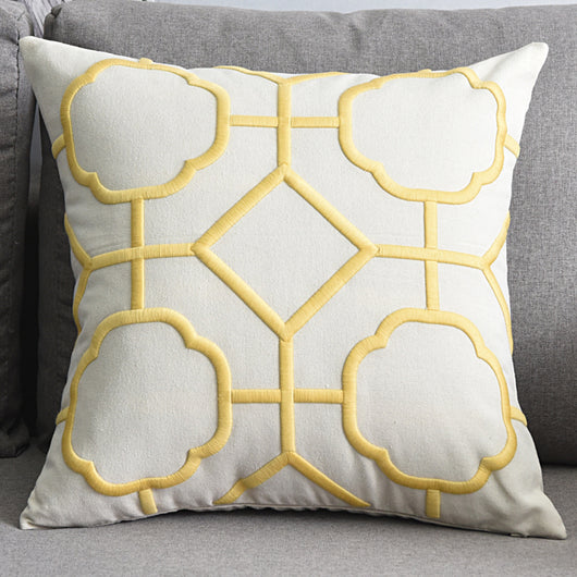 Funda de Almohada Decorativa de Algodón y Lino con Bordado Geométrico - Image 18