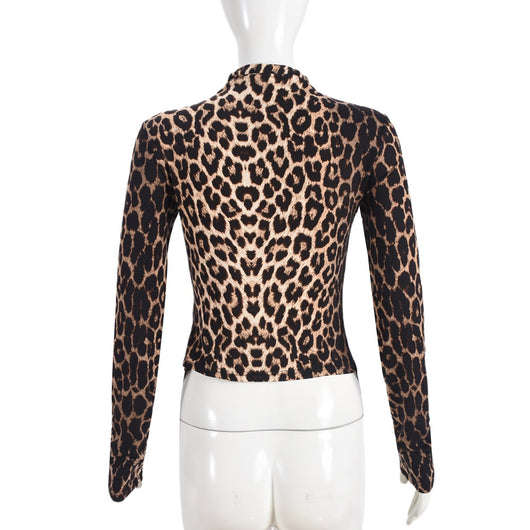 Blusa Ajustada de Manga Larga con Estampado Leopardo y Cordón - Image 21
