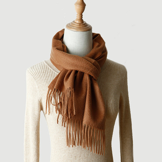 Bufanda de Cachemira Pura Colores Sólidos para Otoño e Invierno - Image 19