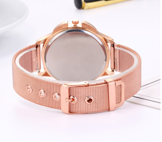 Reloj de Mujer Cuarzo con Malla Metálica y Diseño Floral Elegante - Image 9