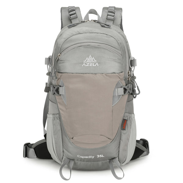 Mochila de Senderismo AZELA Gris - Mochila Multifuncional para Camping y Aventuras