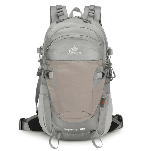 Mochila de Senderismo AZELA Gris - Mochila Multifuncional para Camping y Aventuras