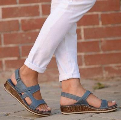 Sandalias Casuales Estilo Universitario con Tacón Bajo