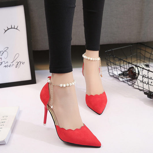 Sandalias Elegantes de Tacón Alto con Cadena Decorativa para Mujer - Image 5