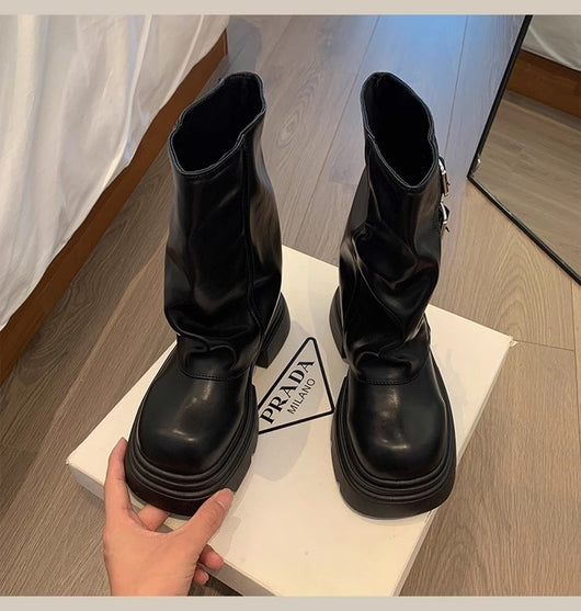 Botas Motociclista Plataforma con Hebilla para Mujer - Image 20