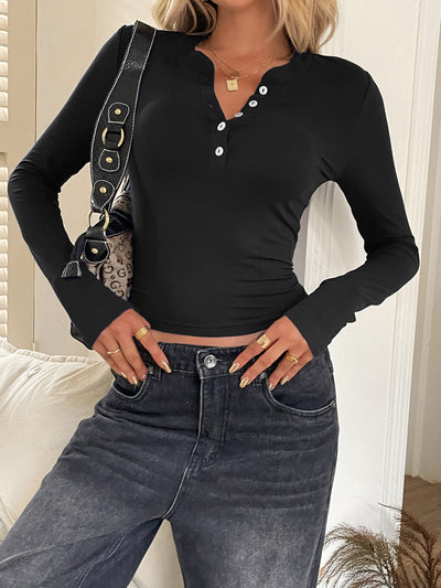 Blusa Manga Larga con Botones en Colores Sólidos para Mujer - Image 14