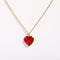 Colorful Zircon Love Element Copper Necklace Ruby Rojo