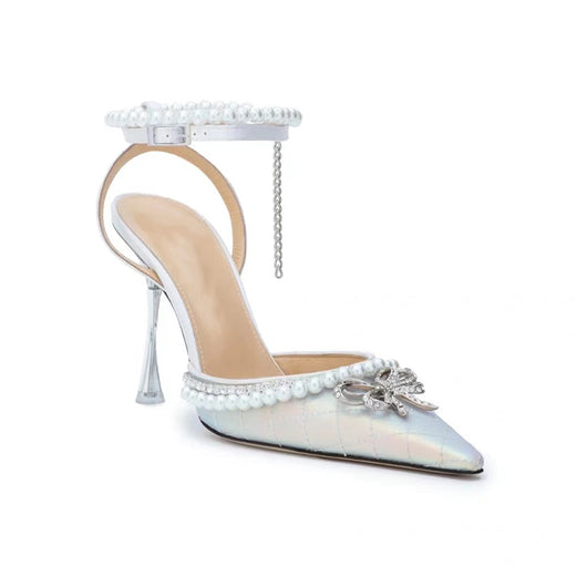 Tacones Stiletto con Moño Francés y Perlas Brillantes - Image 13