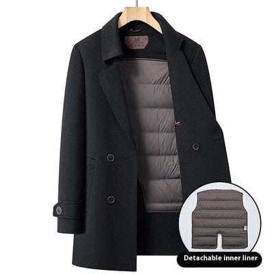 Abrigo de Lana Reversible para Hombre - Cuello de Traje Medio Largo - Image 8