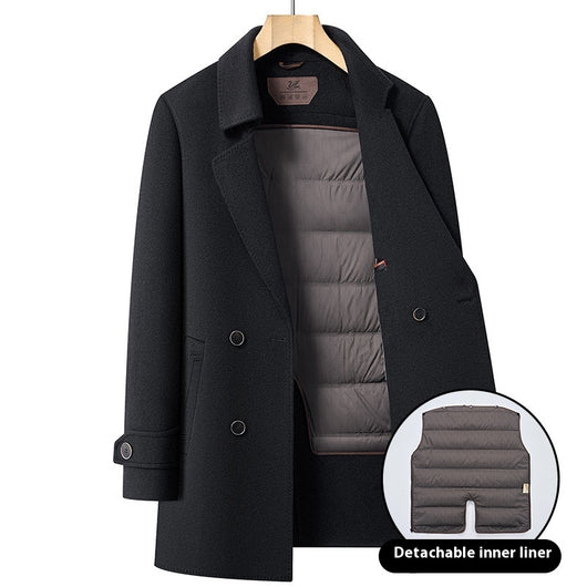 Abrigo de Lana Reversible para Hombre - Cuello de Traje Medio Largo - Image 8