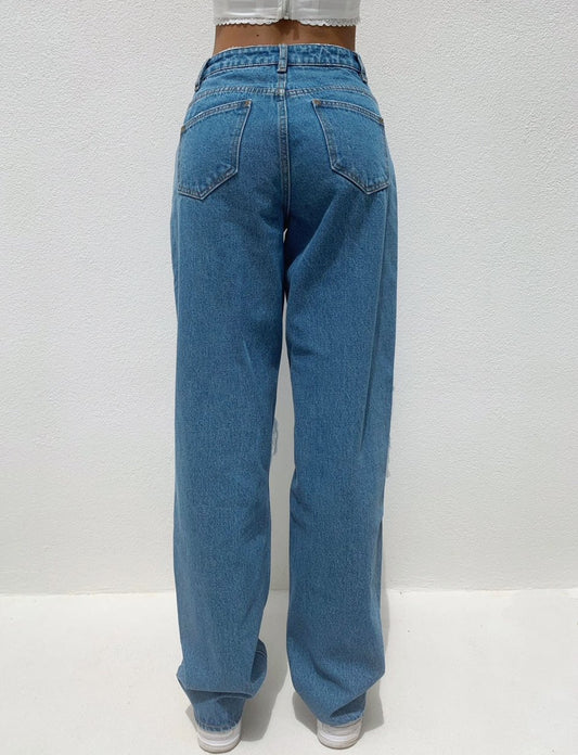 Jeans Talle Alto Sueltos con Rotos - Estilo Europeo Moderno - Image 2