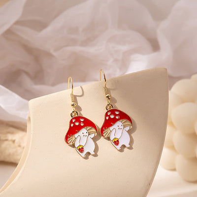 Aretes Colgantes Tres Hongos Dorados para Mujer - Diseño Trendy y Dulce - Image 28