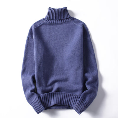 Suéter Cuello Alto para Hombre - Pullover Casual Invierno Colores Sólidos - Image 5