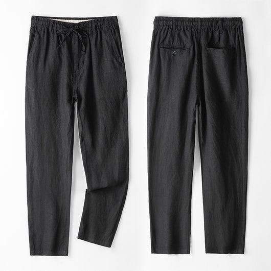 Pantalones de Lino Hombre Talla Grande Cintura Elástica Ajuste Suelto - Image 5