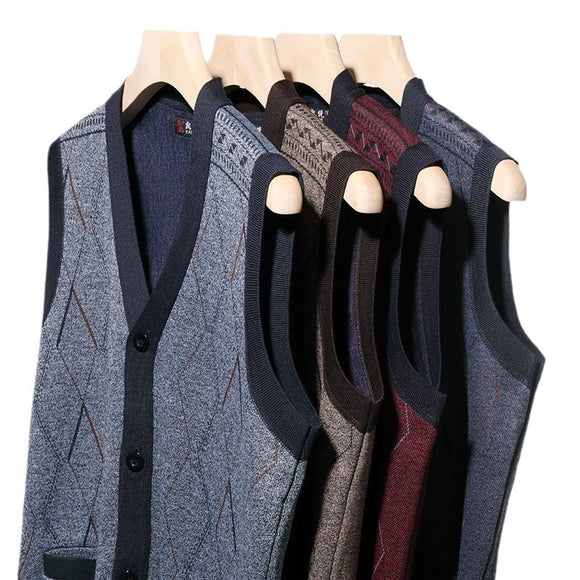 Chaleco Cardigan Hombre Cuello V - Versátil para Primavera y Otoño