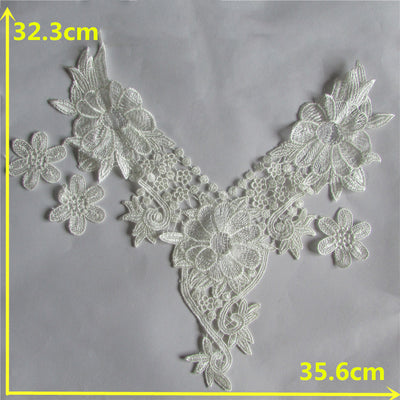 Cuello Bordado Venecia con Lentejuelas y Encaje Floral Aplicado - Image 14